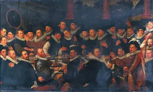 Frans Pietersz. de Grebber, Repas des officiers de Saint Georges, 1600.