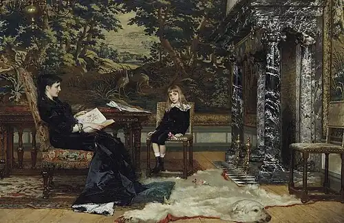 La lecture au salon.