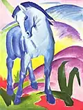 Blaues Pferd I (Cheval bleu I), 1911, huile sur toile (112&nbsp;×&nbsp;84,5&nbsp;cm), Musée Lenbachhaus de Munich (Munich).
