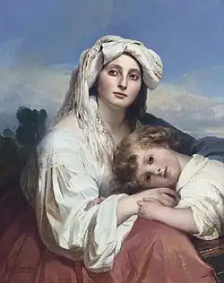 Italienne avec un enfant (1836), localisation inconnue.
