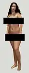Barres de censure sur une photographie de femme nue.