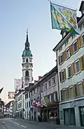 Le drapeau cantonal pendu à Frauenfeld.