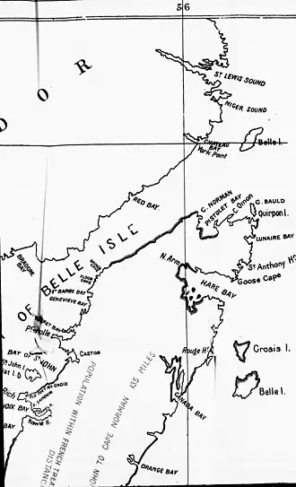 Localisation du Cap Bauld