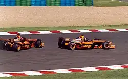 Une des dernières apparitions des Arrows A23 : Heinz-Harald Frentzen et Enrique Bernoldi