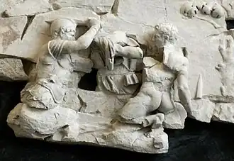 Scène de bataille contre les Sabins et les Gaulois.