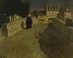 Towards the Pont Lovignon (Pont Fleuri) in Quimperlé par Frits Thaulow.