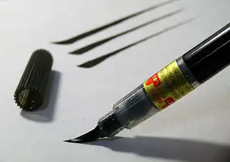 Fude pen, stylo-pinceau japonais.