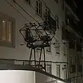 Pantographe du funiculaire de Lisbonne avec contact tournant