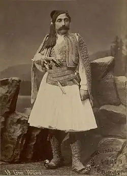 Un Grec en fustanelle, vers 1870.