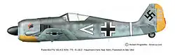 Fw190 A-3, un nez jaune du III./Jagdgruppen 2, basé sur la côte atlantique française, 1942.
