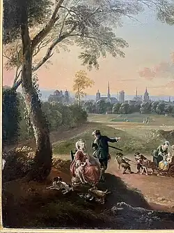 Jean-Philippe Fyot, marquis de La Marche et sa famille à Montmusard (détail du tableau conservé au musée de Dijon)