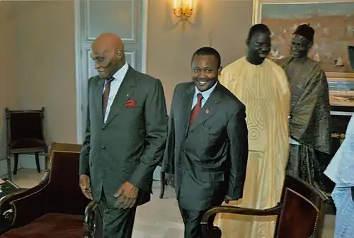 Avec Abdoulaye Wade, ancien président de la République du Sénégal.