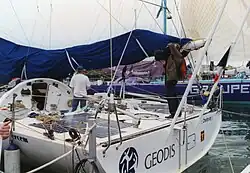 le cockpit d'un voilier de course