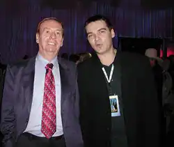 Geoff Emerick et le musicien Maciek Miernik en 2003.