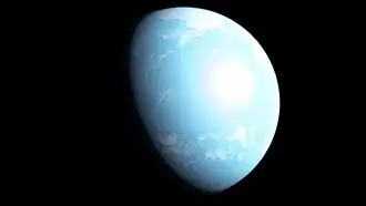 Vue d'artiste de la planète.