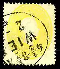 2 kr jaune oblitération ovale de Vienne