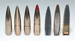 Balle pour fusil ord. 11, balle perforante, balle lumineuse (coupe)