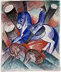 St. Julien l'Hospitalier, 1913, aquarelle, gouache et poudre de bronze sur papier (46&nbsp;×&nbsp;40,2&nbsp;cm), musée Solomon R. Guggenheim (New York).
