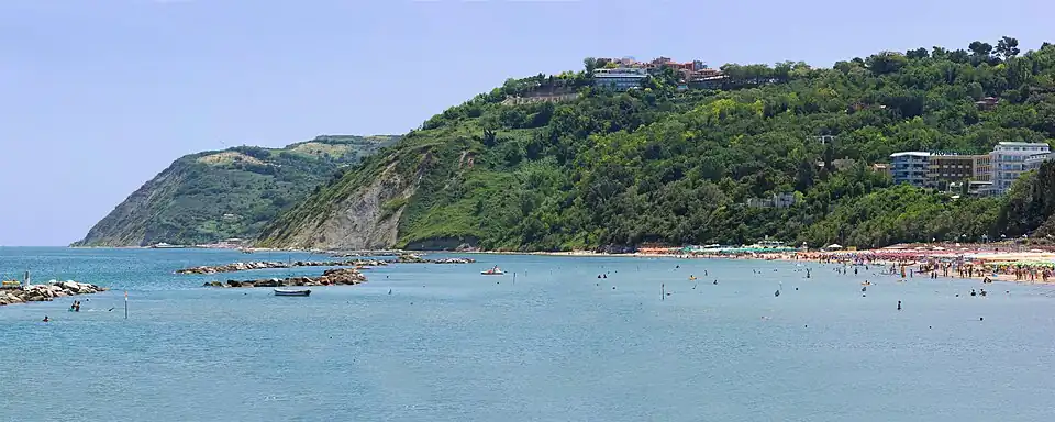 Gabicce Monte et Vallugola vu de Gabicce