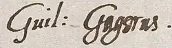 signature de William Gager