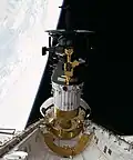 Sonde Galileo de Hughes en cours de déploiement.