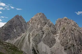 Vue de la Gamswiesenspitze, au centre.
