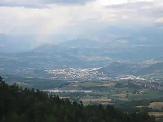 Le sillon de Gap, vu depuis la montagne de Céüse.
