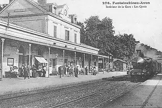L'intérieur de la gare au début du XXe&nbsp;siècle.