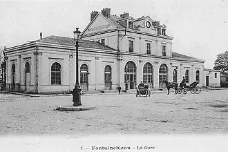 Le bâtiment voyageurs au début du XXe&nbsp;siècle.