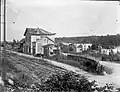 Cliché pris par un soldat entre 1916 et 1918 : gare d'Aubreville après un bombardement