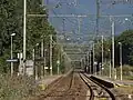 La ligne et les deux quais de la gare en direction de la Maurienne.