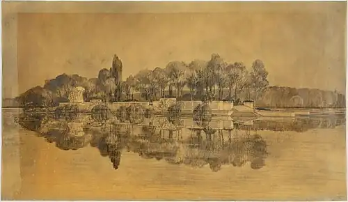 Dessin préparatoire de Tony Garnier (conservé au Musée des beaux-arts de Lyon).