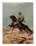 Gaspard de Toursky, Cavaliers Orientaux 1/2 (Algérie), Paire d'huiles sur toile signées (23 x 18 cm).