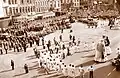 Goliath et Madame Goliath sur la Grand-Place de Mons en 1976