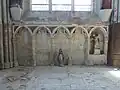 Chœur nord, 2e&nbsp;travée, arcatures plaquées.