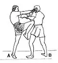 Straight knee-thrust.