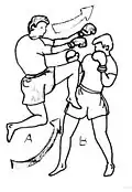 Jumping knee-kick.