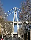 Le viaduc du Polcevera franchissant la rue Walter Fillak à Gênes (Sampierdarena)