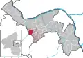 Localisation de Gensingen dans la Verbandsgemeide et dans l'arrondissement