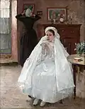 Fillette en France se préparant à sa communion solennelle, HST 137 × 106.