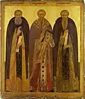 Jean l'Aumônier patriarche d'Alexandrie, Dimitri de Prilouki, Gerasim Vologodski. XVIIe&nbsp;siècle. Musée de Vologda