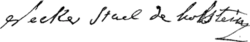 signature de Germaine de Staël