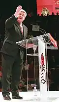 Au meeting du Parti Socialiste à Paris, en mai 2005