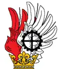 Cimier de la famille von Zimmermann : vol fermé.