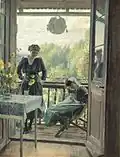 Gespräch auf dem Balkon