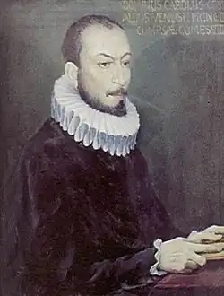 Tableau montrant le visage de Gesualdo tourné de trois-quart
