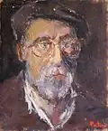Le portrait du peintre Gheorghe Pantelie fait par Valeriu Pantazi (février 2013)