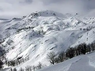 Vue aérienne de la station.