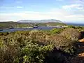 La baie de Spalmatoio avec Monte Argentario en arrière-plan.
