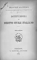 Istituzioni di diritto civile italiano, 1904.